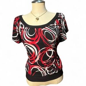y2k wrapper Stylish Red and Black Women's Top